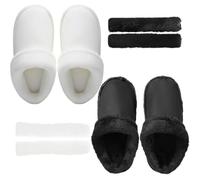2 Pairs Insoles for Crocs Clogs Black Liners Replacement, Warm Removable Fuzzy Liners, Fluffy Fleece Warm Removable Unisex (Inside Length 240mm)
