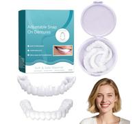 2 Pairs Instant False Teeth,Temporary Snap on Veneers Teeth Top and Bottom Set, Clip in Veneers Kit Comfortable Dentures for Men and Women with Bad Teeth,Tooth Repair Kit, Make You Instant Smile