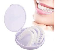 2 Pairs Instant Veneers Dentures Cosmetic Fake Teeth Braces Whitening Cosmetic Tooth Covering Snap On Teeth Top and Bottom Clip in Veneers Teeth Temporary Upper and Lower False Teeth for Men Women