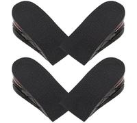 2 Pairs Invisible Height Increase Insoles for Men, TPU Heel Inserts | Black Slip-resistant Cushioning, Air Flowing Centre, for Casual Shoes and Flats, Work Standing