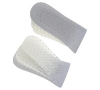 2 Pairs Invisible Height Increase Insoles with Heel Lift, Silicone | Shock Absorption, Lightweight Flexible Design, Grey Three Layer Pair, for Sneakers and Boots
