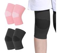 2 Pairs Kids Knee Support,Kids Knee Sleeve,Childs Knee Support,Childrens Knee Compression Sleeve,Boys & Girls for Volleyball Basketball Gymnastics Sports(Pink,Black)