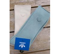 2 Pairs LARGE : ADIDAS Logo Mint / Cream Crew Trainer SOCKS 8.5-10 43-45 Jos1