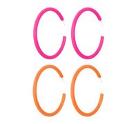 2 Pairs Large Earrings for Women Hoop Earrings Acrylic Retro Large Earrings Neon C Shape Earrings Ear Accessories for Women Earrings for Party Wear (Orange, Rose Red)