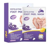 2 Pairs Lavender Foot Peel Mask for Hard Skin - Exfoliating & Moisturizing Peel Socks for Calluses, Cracked Heels & Dead Skin, Foot Mask for Women & Men - Effective Foots Peel Solution