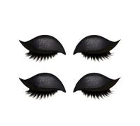 2 Pairs Lazy Eye Shadow Eyelash Patch,2-in-1 Reusable Eye Makeup Stickers with False Lashes & Shadow,Colorful Eye Makeup Stickers,for Women's Make Up (black, 2 pairs)