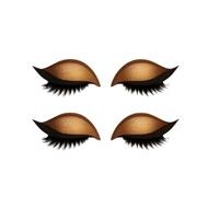 2 Pairs Lazy Eye Shadow Eyelash Patch,2-in-1 Reusable Eye Makeup Stickers with False Lashes & Shadow,Colorful Eye Makeup Stickers,for Women's Make Up (golden, 2 pairs)