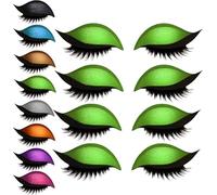 2 Pairs Lazy Eye Shadow Eyelash Patch,2-in-1 Reusable Eye Makeup Stickers with False Lashes & Shadow,Colorful Eye Makeup Stickers,for Women's Make Up (green, 4 pairs)