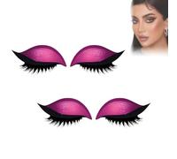 2 Pairs Lazy Eye Shadow Eyelash Patch,2-in-1 Reusable Eyeshadow and Eyelash Stickers for Eyes,Colorful Eyeshadow and Lash Stickers,Natural Eye Fake Lashes for Women's Make Up (Pink)