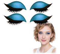 2 Pairs Lazy Eye Shadow Eyelash Patch,2-in-1 Reusable Glitter Eyeshadow and Eyelash Stickers,Colorful Eye Makeup Stickers,Easy to Apply Eyeliner and Eyeshadow Stencils for Daily Life,Party(Blue)