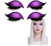 2 Pairs Lazy Eye Shadow Eyelash Patch,2-in-1 Reusable Glitter Eyeshadow and Eyelash Stickers,Colorful Eye Makeup Stickers,Easy to Apply Eyeliner and Eyeshadow Stencils for Daily Life,Party(Purple)