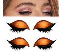 2 Pairs Lazy Eye Shadow Eyelash Patch,Eyeshadow and lash Sticker, 2-in-1 Reusable Eyeshadow & Eyelash Makeup Stickers with False Lashes, Makeup Stencils Sticker for Party, Prom