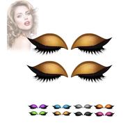 2 Pairs Lazy Eye Shadow Eyelash Patch,Reusable eyelid and lash sticker,2-In-1 Eyeshadow Eyelashes Makeup Stickers,for Party Prom, For All Eye Shapes (Gold/2Pair)