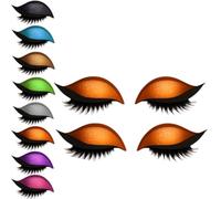 2 Pairs Lazy Eye Shadow Eyelash Patch, Reusable Eyeshadow & Eyelash Stickers for Eyes, 2 in 1 Eyeshadow Stickers, for Easy Makeup Application at Home or on the Go (H)
