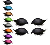 2 Pairs Lazy Eye Shadow Eyelash Patch, Reusable Eyeshadow & Eyelash Stickers for Eyes, 2 in 1 Eyeshadow Stickers, for Easy Makeup Application at Home or on the Go (C)