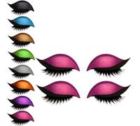 2 Pairs Lazy Eye Shadow Eyelash Patch, Reusable Eyeshadow & Eyelash Stickers for Eyes, 2 in 1 Eyeshadow Stickers, for Easy Makeup Application at Home or on the Go (A)
