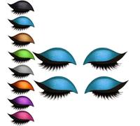 2 Pairs Lazy Eye Shadow Eyelash Patch, Reusable Eyeshadow & Eyelash Stickers for Eyes, 2 in 1 Eyeshadow Stickers, for Easy Makeup Application at Home or on the Go (D)