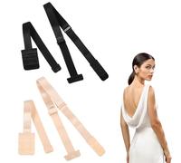 2 Pairs Low Back Bra Converter Bra Straps Bra, Adjustable Low Back Bra Extender Bra Strap Extender Low Back, Bra Low Back Converter Bra Accessories for Women Backless Bra Backless Dress Black Beige