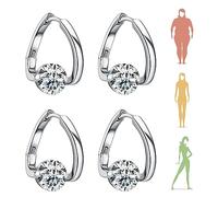 2 Pairs Lymphatic Drainage Earrings, Lymphvity Magnetherapy Germanium Earrings, Magnetic Earrings Women, Lymphatic Drainage Earrings For Weight Loss （Silver）