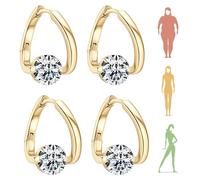 2 Pairs Lymphatic Drainage Earrings, Lymphvity Magnetherapy Germanium Earrings, Magnetic Earrings Women, Lymphatic Drainage Earrings For Weight Loss (Gold）