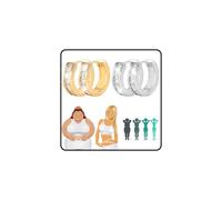 2 Pairs Lymphatic Earrings for Women Lymphvity Drainage Therapy Earrings Germanium Lymphatic Drainage CZ Hoop Ear-rings Trendy Jewelry Accessories for Her, S, Metal, No Gemstone