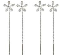 (2 pairs) Lymphvity MagneTherapy Germanium Earrings,Shiny Diamond Flower Earrings,Lymphatic Magnetotherapy Earrings for Weight Loss,Lymph Earrings for Women (Silver)