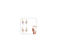 2 Pairs Lymphvity Therapy Germanium Earrings Lymphatic Drainage Earrings Acupuncture Earrings for Women Rhinestone Flower Hoop Earrings, Zinc, No Gemstone