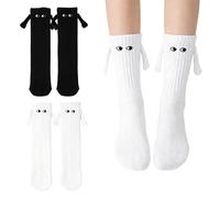 2 Pairs Magnetic Couple Socks Valentines Gifts for Him, Holding Hands Socks