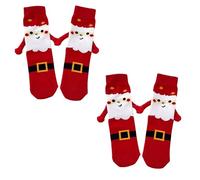 2 Pairs Magnetic Friendship Socks, Elastic Hand Holding Cotton Mid Calf Socks for New Year Winter