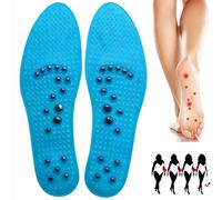 2 Pairs Magnetic Insoles, Massaging Insoles for Men & Women, Acupressure Magnetic Massage Insoles for Foot/Feet Therapy, Relieve Heel Arch Arthritis Neuropathy Pain,Blue