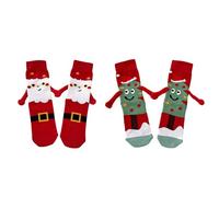 2 Pairs Magnetic Socks Socks Socks Friendship Socks, Elastic Magnetic Hand Holding Socks, Cotton Mid Calf Socks Supplies For New Year Winter