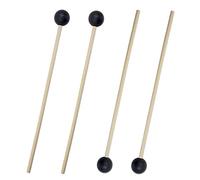 2 Pairs Marimba Mallets, Xylophone Mallet, Glockenspiel Sticks, Keyboard Mallet, Black Rubber with Wooden Handle for Playing Percussion Instruments