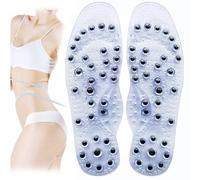 2 Pairs Massage Insoles Magnetic Insoles, Plantar Fasciitis Insoles, Memory Foam Magnetic Therapy Insoles, Reflexology Acupressure Insoles Improve Blood Circulation,S, clear