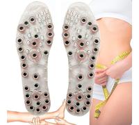 2 Pairs Massage Magnetic Insoles Acupressure Slimming Magnetic Therapy Insoles Breathable Reflexology Pain Relief Shoe Insoles, Shoe Inserts for Plantar Fasciitis,38,2 Pairs