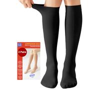 2 Pairs Medical Compression Socks for Women & Men 20-30 mmHg, class 2, Best Graduated Stockings Support Fit for Travel Flight Running Varicose Veins Pregnancy Nurses (2x Black, S)