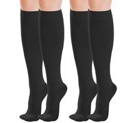 2 Pairs Medical Graduated Compression Socks for Women & Men (20-30mmHg) Class 2, Flight Socks Stockings Best Support for Travel, Flying, Circulation, Varicose Veins, Pregnancy (2x Black, 3XL)