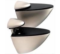 2 Pairs Medium xSatin Steel Adjustable Glass Shelf Support Brackets (2 Pairs)