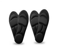 2 Pairs Memory Foam Insoles for Men & Women - 5D Orthotic Shoe Inserts for Foot Pain Relief, Arch Support & Shock Absorption - Comfort Insoles for Trainers, Work Boots & Walking Shoes, EU 45-46