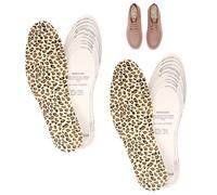 2 Pairs Memory Foam Shoe Insoles for Women and Men Breathable Shoe Inserts Replacement Shoe Insoles Anti Odour Shoe Insole Soft Shoes Pads Inserts Cut-to-Size Comfort Shoes for Sneakers Shoes,Leopard