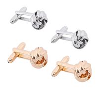 2 Pairs Men's Cufflinks, Knot Twisted Alloy Cufflinks for Shirt, Fashionable Suit Cufflinks for Men, Elegant Cuff Links for Weddings, Business & Graduation Gifts, Dress Shirt Accessories
