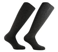 ( 2 PAIRS ) Men's long socks in very fine wool-cashmere yarn - 100% Made in Italy, A8 smoke-smoke, One size