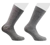 ( 2 PAIRS ) Men's short socks solid colour in very fine wool-cashmere yarn -100% Made in Italy, A4 gris, One size