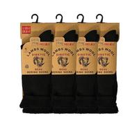 2 Pairs Merino Diabetic Mens Wool Socks Loose Top Men Wool Non-Elastic Sock's Mens Thick Boot Socks Winter Sock 2.4 TOG UK Size 6-11 Black (Black)