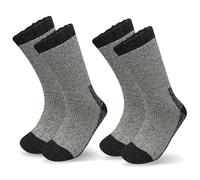 2 Pairs Merino Wool Hiking Socks for Men Heavy Duty Thick & Thermal Long Walking Boot Socks UK Size 6-11 (UK, Numeric, 6, 11, Regular, Regular, Steel)