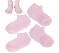 2 Pairs Moisturizing Socks Overnight, Lotion Socks for Dry Feet Silicone Gel Cotton Moisture Enhancing Socks Spa Socks for Cracked Heel Repair Cosmetic Moisturizing Socks for Women (S(33-35))