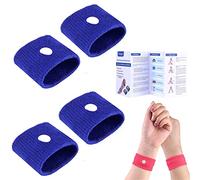2 Pairs Motion Sickness Relief Wristbands Travel Sickness Bands Anti Nausea Wrist Bands Bracelet for Pregnancy Morning Sickness Sea Travel Car Sickness Adults and Children
