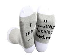 2 Pairs Motivational Socks I Am Beautiful Fucking Badass Inspirational Gift for Her (beautiful Socks)