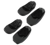 2 Pairs Muslim Socks, PU Leather Plush Lining Thermal Khuffain, Polyester Material, EU 36-41 (Black Elastic)