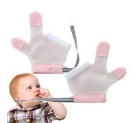 2 Pairs Nail Biting Prevention For Kids Gloves, Finger Sucking Guard Toddler, Baby Soft Mesh Fabric Glove With Wrist Band, Breathable, Quick Drying, No Scratch Kit For Kids, Assorted Color, S/M/L