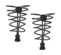 2 Pairs No Tie Elastic Shoelaces, 100cm Elastic Lock Boot Laces Black Long Shoelaces Replacements Round Shoe Laces Heavy Duty Flat Shoelaces Trainer Athletic Shoe Laces for Walking Hiking Kids Shoes